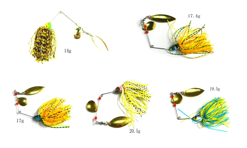 Hot-2016-Spinnerbait-Mixed-Weight-5-Colors-Metal-Fishing-Spoon-Jigs-Skirt-Silicone-Fishing-Lures-Spi-32598420649