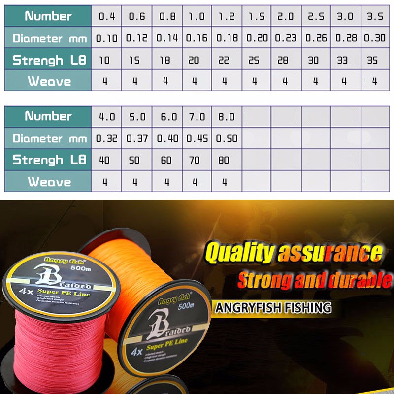 Hot-New-500m-4x-Braided-Fishing-Line-11-Colors-Super-PE-Line-Strong-Strength-32665237243