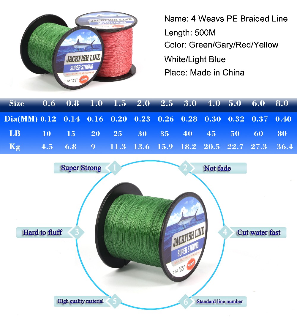 JACKFISH--4-strand-500M-Super-Strong-PE-Braided-Fishing-Line-10-60LB-PE-Fishing-Line-With-gift-Carp--32736808132