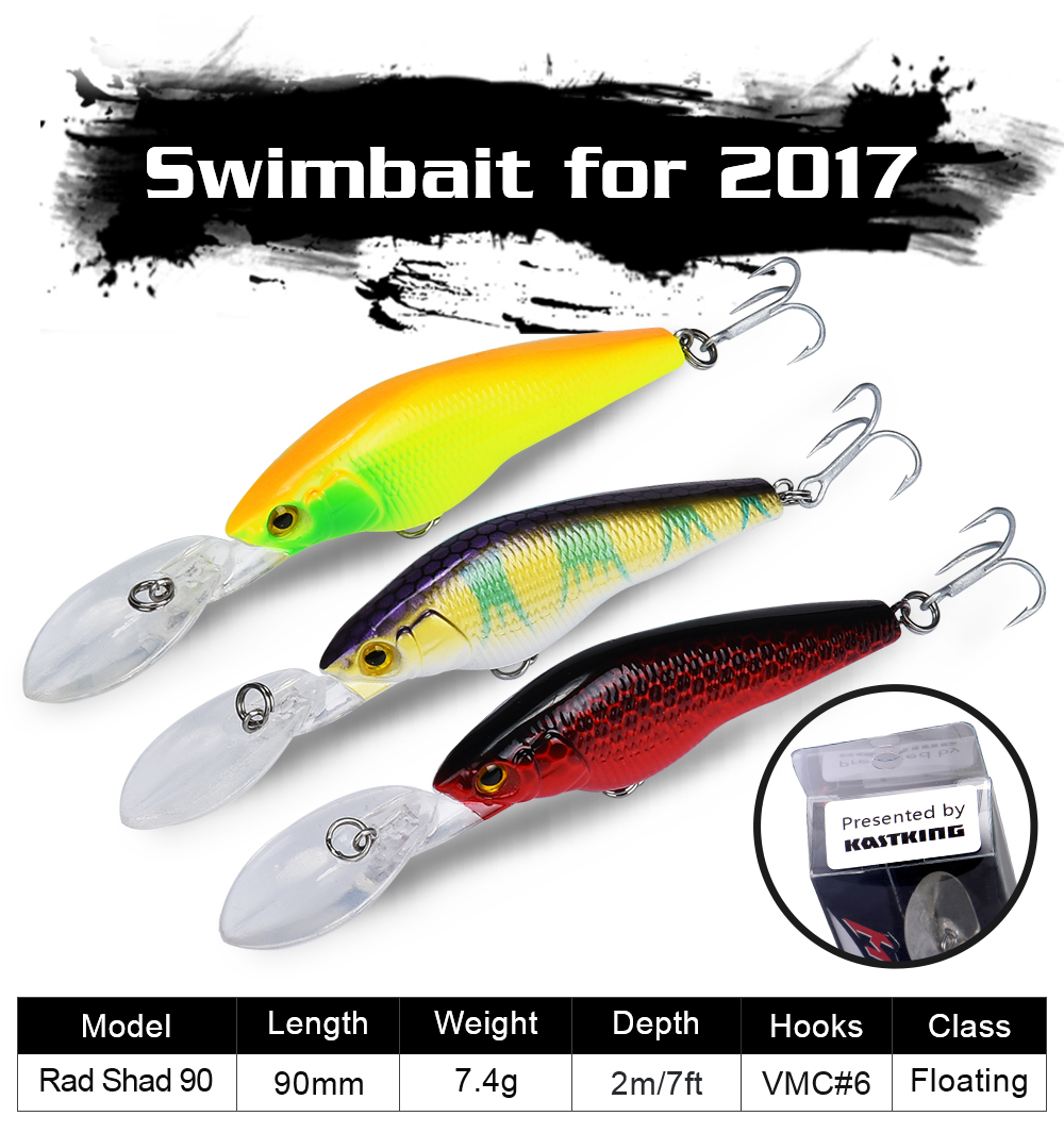 KastKing-2017-New-Super-Price-fishing-tackle-3D-eyes-Minnow-fishing-lure-5pcslot-fishing-bait-90mm-7-32603967796