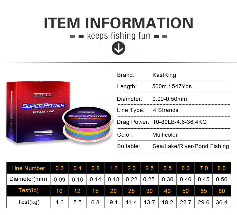 KastKing-Brand-2017-New-Multicolor-500M-Extreme-Strong-PE-Multifilament-Braided-Fishing-Line-10-80LB-32281144625