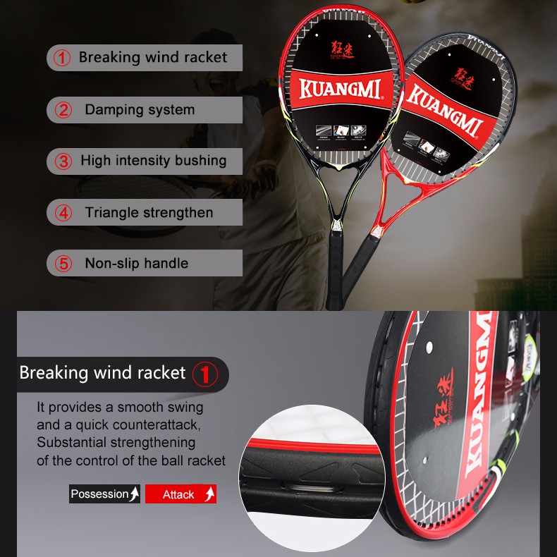 Kuangmi2016NewMasculinoTenisRaketHighQualityTennisString5InnovationRaqueteDeTenisRaquetteTennis1PC-32600184328