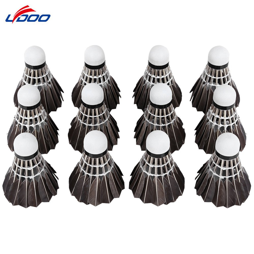 LYDOO-12pcslot-Portable-Black-Goose-Feather-Badminton-Balls-Shuttlecock-Shuttlecocks-Outdoor-Sports--32689620622