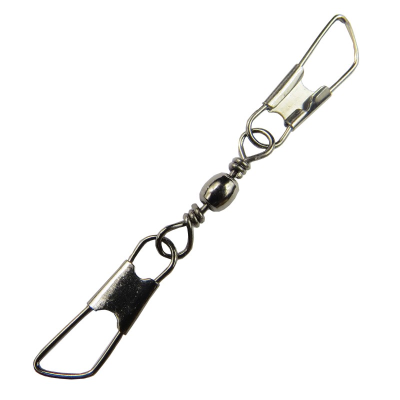 Lenrick--Z1004-200pcsbag--Barrel-Swivel-With-Double-Safety-Snaps-Fishing-Tackle-Fishing-Accessories--32617948880