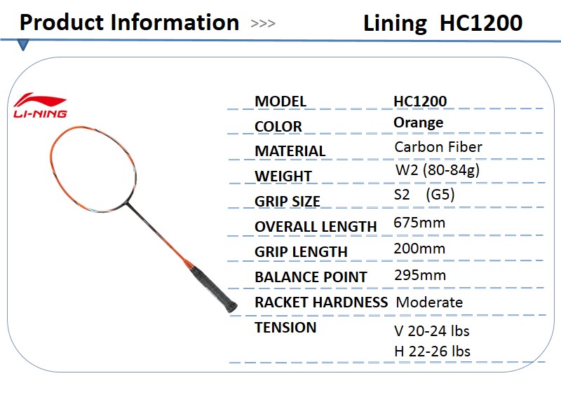 Li-Ning-Carbon-Fiber-Badminton-Racquet-HC-Series-1200-1900-Speed-Racket-Badminton-Orange-Racket-Whit-32769188384