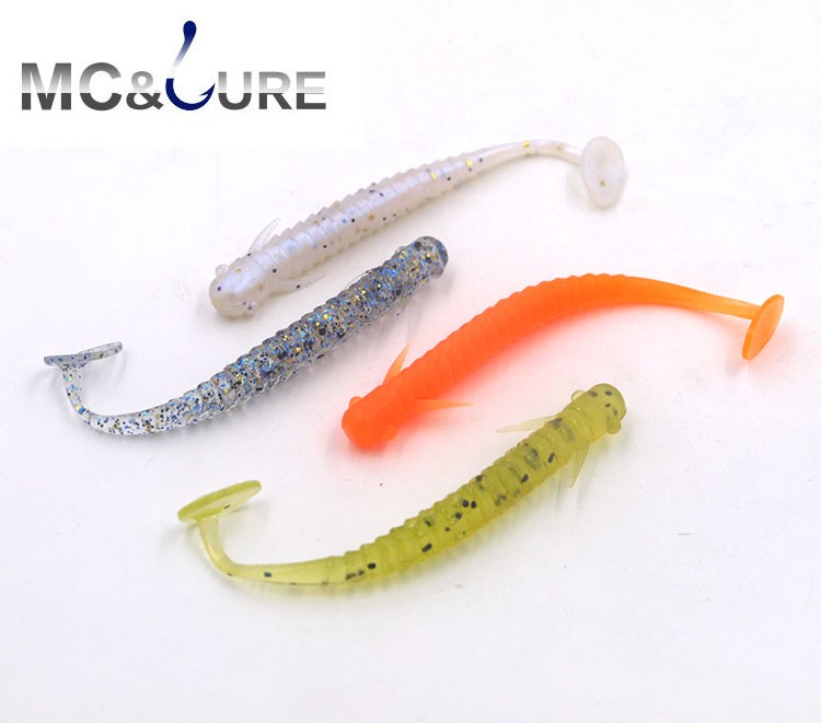 MCLURE-10pcslot--Fishing--Soft-Lures-80mm2g-Artificial-Loach-Fishing-Bait-Swimbait--T-Tail-Soft--Wor-32623834769