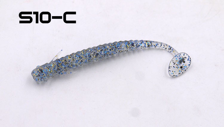 MCLURE-10pcslot--Fishing--Soft-Lures-80mm2g-Artificial-Loach-Fishing-Bait-Swimbait--T-Tail-Soft--Wor-32623834769