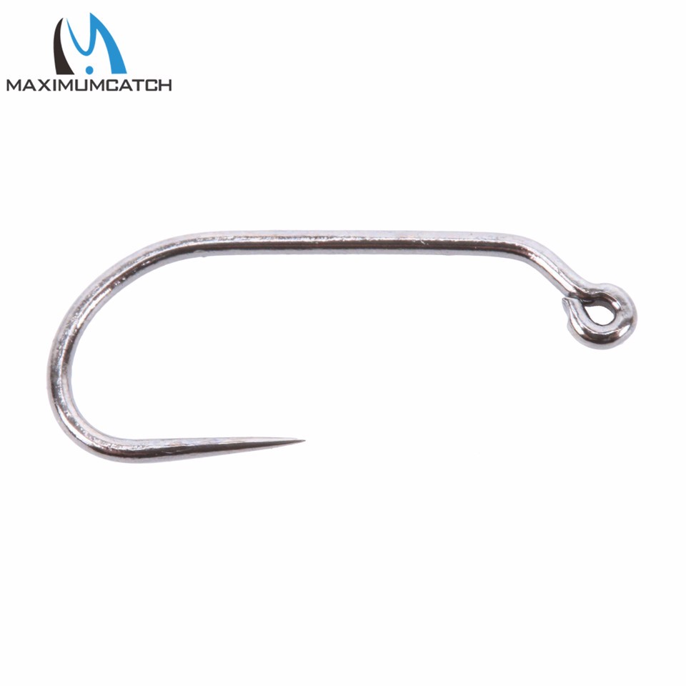 Maximumcatch-Dry-Fly-hook-100pcslot-Fish-Friendly-Barbless-Jig-Fly-Hooks-Forged-Black-Nickle-MC-5220-32761822759