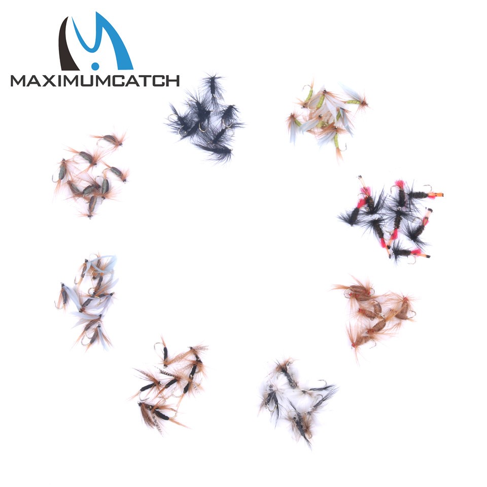 Maximumcatch-Fly-Fishing-Box-With-60pcs-fly-fishing-flies-hooks--Waterproof-plastic-double-side-lany-32255838125