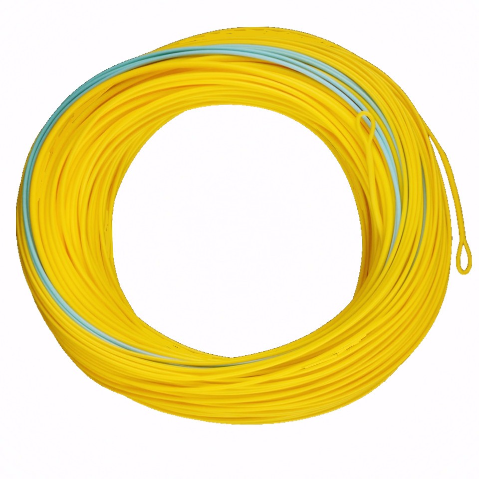 Maximumcatch-Fly-Fishing-Line-7-10wt-125FT-BlueYellow-Color-With-2-Welded-Loop-Weight-Forward-Floati-32763660318