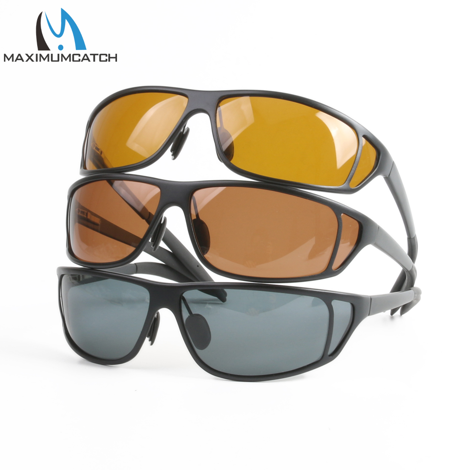 Maximumcatch-Titanium-Metal-Frame-Fly-Fishing-Polarized-Sunglasses-Brown-Yellow-And-Gray-To-Choose-F-32678990314