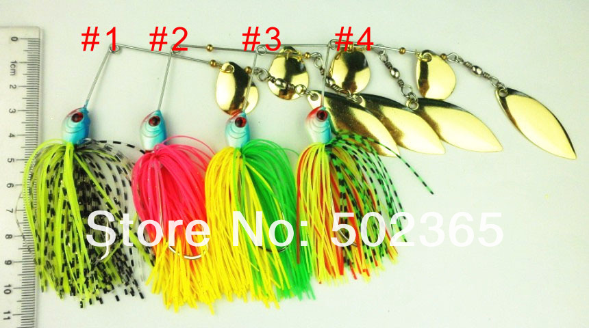 NEW-STYLE-4pcs-174g-061oz-spinner-bait-fishing-lure-spoon-Fresh-Water-Shallow-Water-Bass-Minnow-spin-32319572203