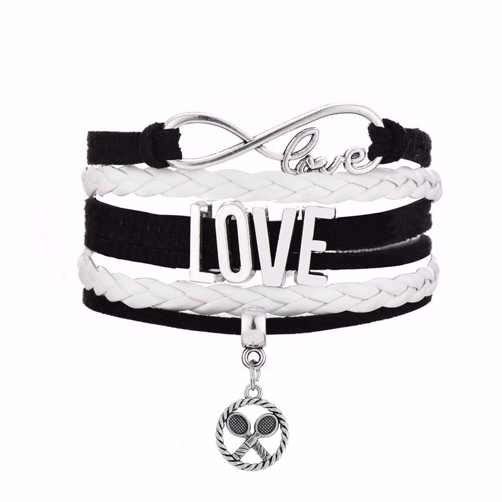 New-Arrival-Infinity-LOVE-Connect-With-Badminton-Racket-Fitness-Circle-Charm-Black-Pink-Multi-layer--32769468625