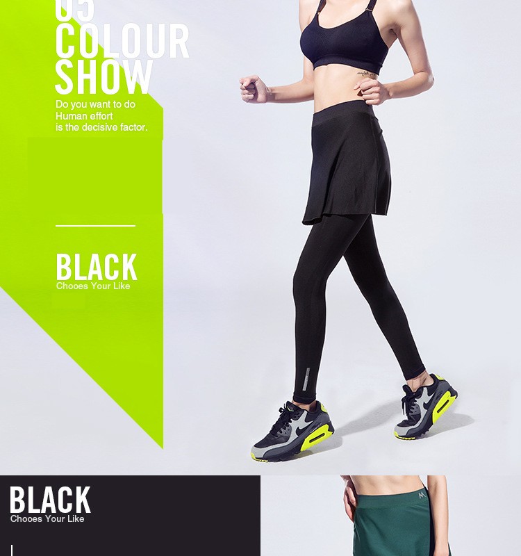 New-Sports-Women-Fake-Two-Pieces-Running-Leggings-Hot-Outdoor-Fitness-And-Tennis-Skirts-Pants-New-Gy-32676148437