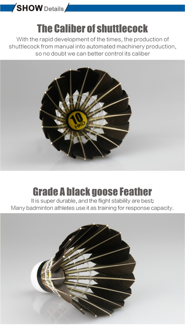 Original-Honkoo-badminton-shuttlecock-HKO-10-Feather-Shuttlecock-Best-Durability-Top-grade-black-goo-32568662121