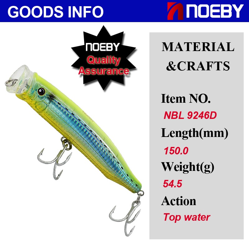 Promotion-NOEBY-NBL9246D-150mm545g-Popper-Top-Water-Lure-Isca-Artificial-Pesca-Leurre-Dur-Peche-Soup-32581495608