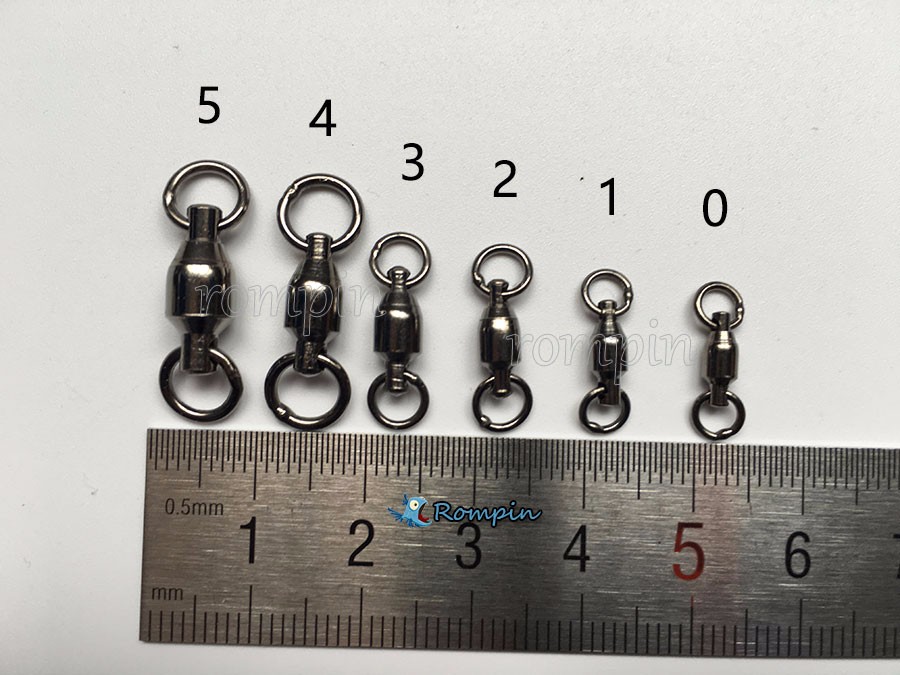 Rompin-10Pcslot-Heavy-Duty-Ball-Bearing-Stainless-Steel-Fishing-Rolling-Swivels-Connector-Hook-Solid-32647338490