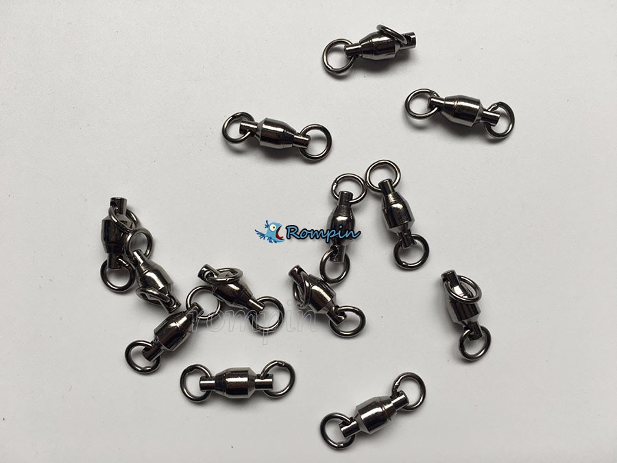 Rompin-10Pcslot-Heavy-Duty-Ball-Bearing-Stainless-Steel-Fishing-Rolling-Swivels-Connector-Hook-Solid-32647338490