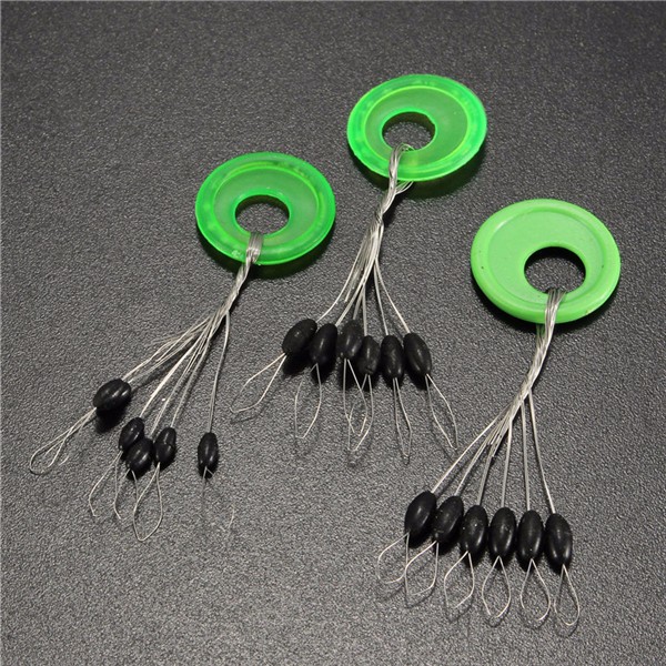 Rompin-10pcslot-6-in-1-Size-SSSML-Black-Rubber-Oval-Stopper-Fishing-Bobber-Float-Connector-Fishing-T-32692424476