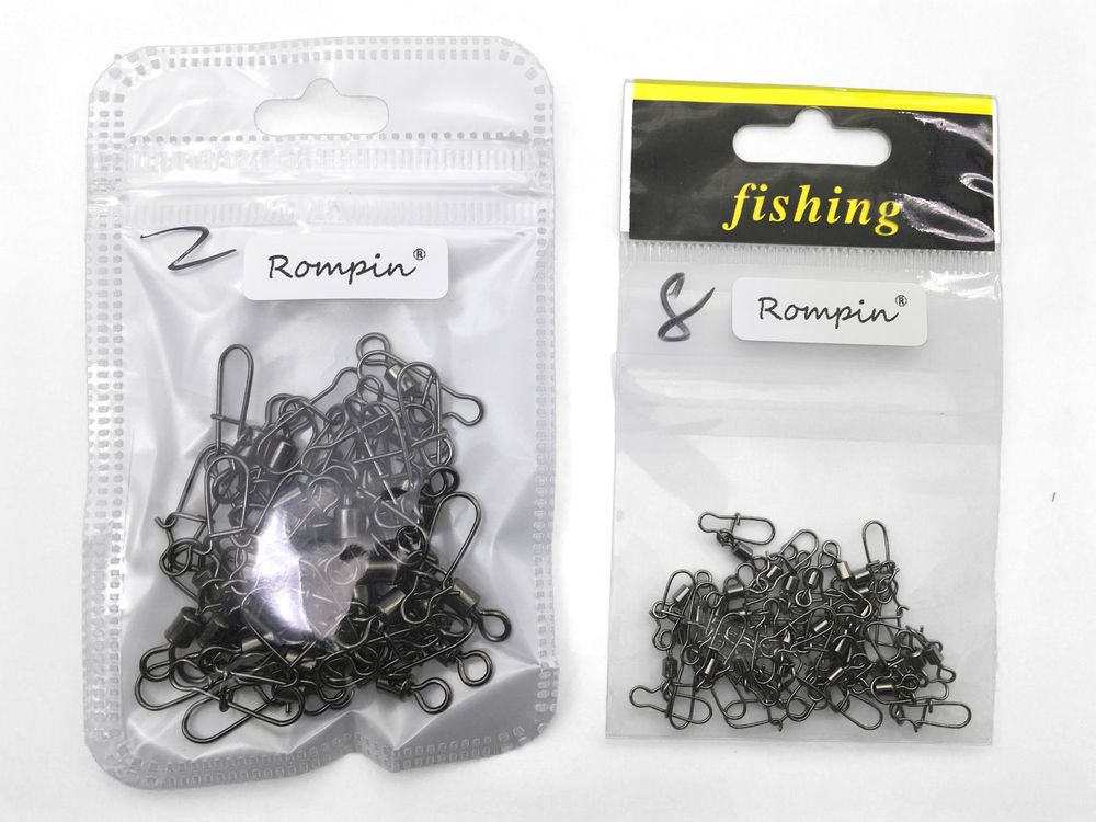 Rompin-30pcslot-Fishing-lure-Rolling-Swivel-with-Nice-Snap-stainless-steel-fishing-Hook-Connector-Li-32496191730