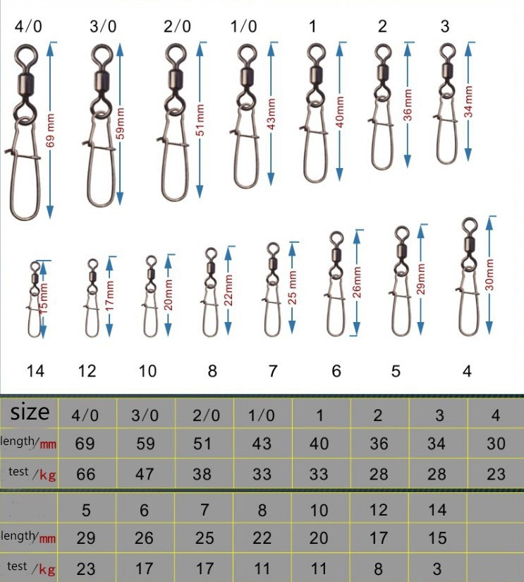 Rompin-30pcslot-Fishing-lure-Rolling-Swivel-with-Nice-Snap-stainless-steel-fishing-Hook-Connector-Li-32496191730