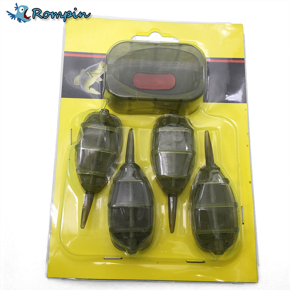 Rompin-4PcsSet-15g-20g-25g-30g-Carp-Fishing-Feeder-Tool-Inline-Method-Feeder-with-Mould-Carp-Lead-Si-32758428525