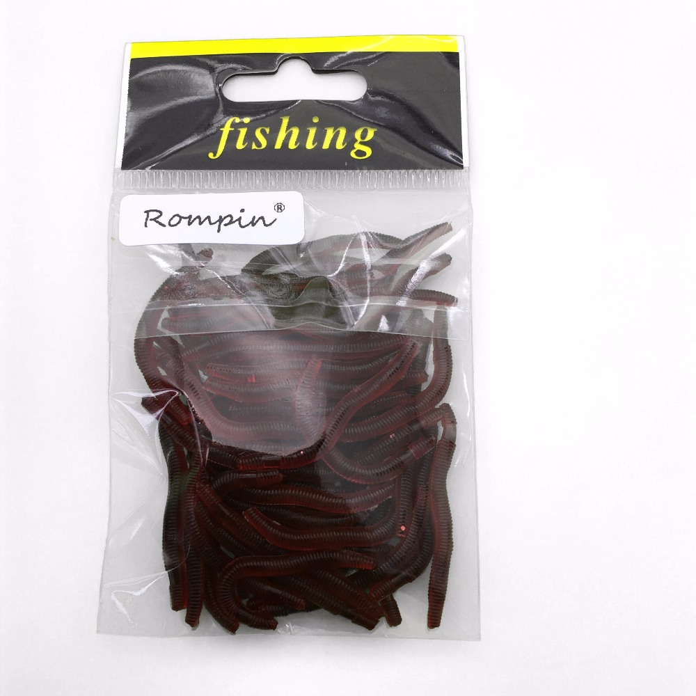 Rompin-50Pcslot-35cm-Simulation-Earthworm-red-Worms-Artificial-Fishing-Lure-Tackle-Soft-Bait-Lifelik-32373737499