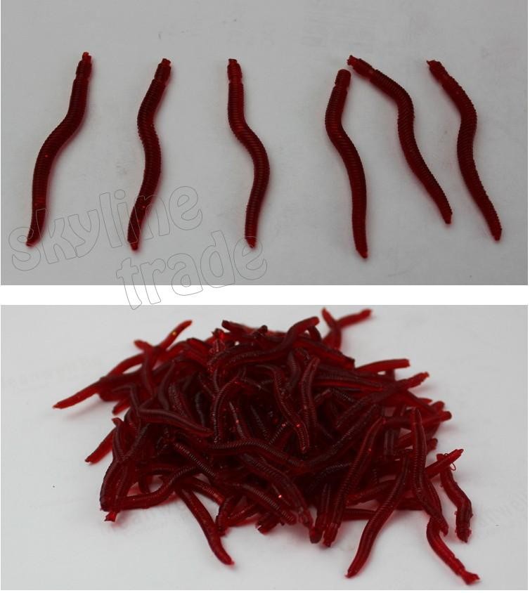 Rompin-50Pcslot-35cm-Simulation-Earthworm-red-Worms-Artificial-Fishing-Lure-Tackle-Soft-Bait-Lifelik-32373737499