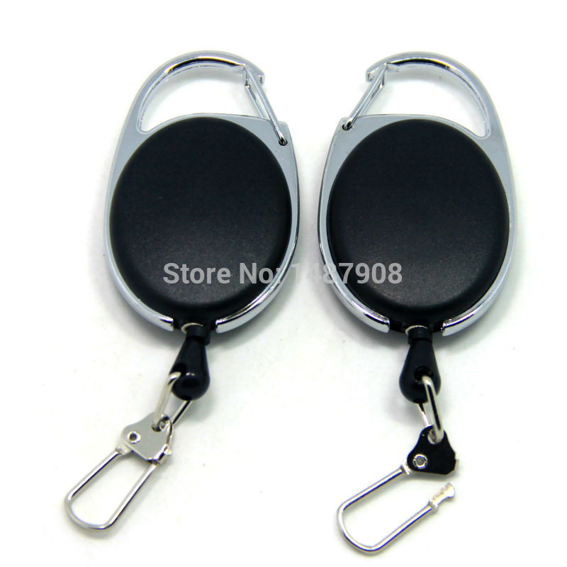 SAMS-2-x-Fly-Fishing-Tool-Zinger-Retractor-Badge-Holder-Retractable-Reel-Recoil-Carabiners-Clip-Fish-32310841724