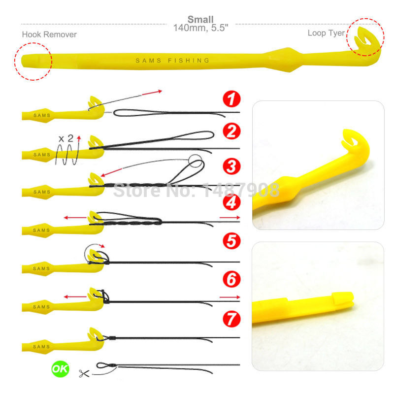 SAMS-Easy-Hook-Loop-Tyer-amp-Disgorger-Tool-Tie-Fast-Knot-Tying-Tool-for-Fly-Fishing-Hook-Tools-Line-32466082134