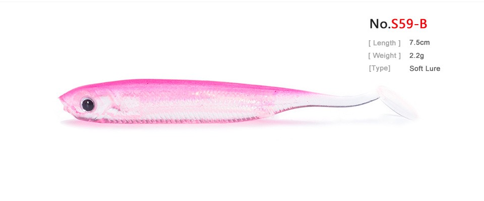 SEALURER-Soft-Lure-6pcslot-22g75mm-for-Fishing-Shad-Fishing-Worm-Swimbaits-Jig-Head-Soft-Lure-Fly-Fi-32760519664