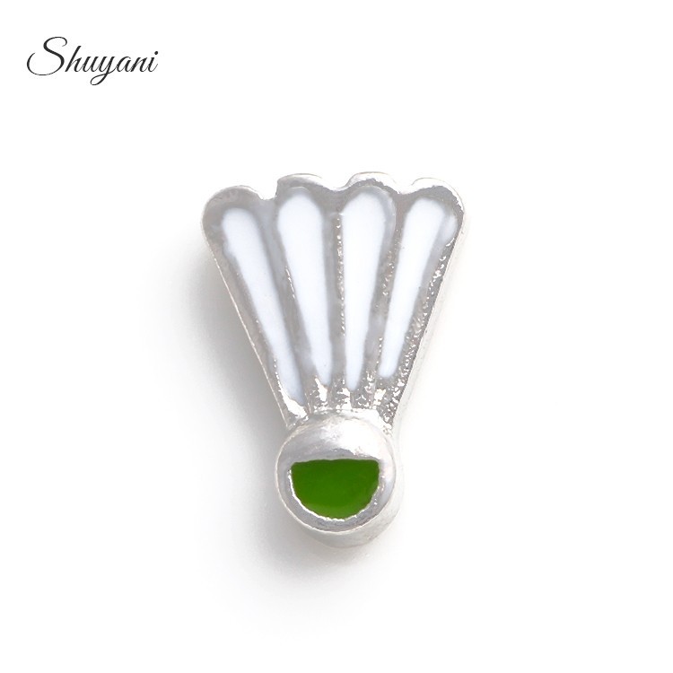 SHUYANI-20pcslot-Alloy-Sport-Enamel-Charms-Floating-Badminton-Charms-fits-Living-Glass-Locket-Pendan-32430547491