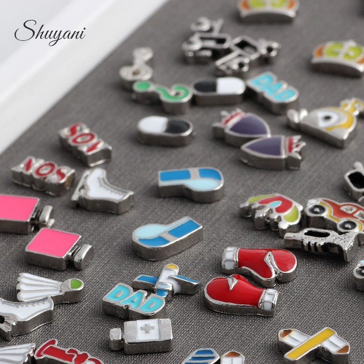 SHUYANI-20pcslot-Alloy-Sport-Enamel-Charms-Floating-Badminton-Charms-fits-Living-Glass-Locket-Pendan-32430547491