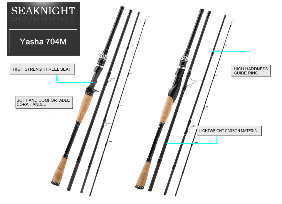 SeaKnight-YASHA-704M-Fishing-Rod-2017-21m-4-Sections-M-Power-12-25lbs-Carbon-Fiber-Spinning-Casting--32789940622