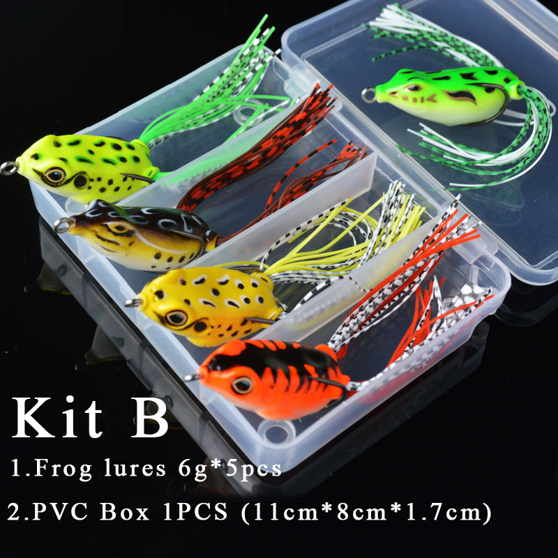 TOMA-5pcs-Frog-Fishing-Lures-Kit-6g-15g-Snakehead-Lure-Topwater-Floating-Frog-Baits-with-Box-pesca-i-32741252286