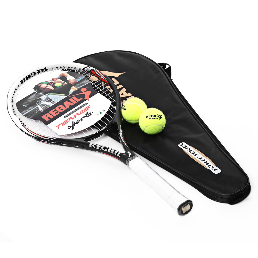 TennisCompetitiveTrainingRacketWire-woveStringsShockReduceRacketGoldenMenWomenRegularGradeTennisRacket-32803911504