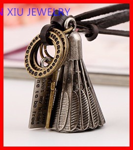 Wholesale-Vintage-Badminton-Charm-Necklace-Punk-Leather-Necklace-32397139073