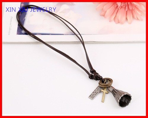 Wholesale-Vintage-Badminton-Charm-Necklace-Punk-Leather-Necklace-32397139073