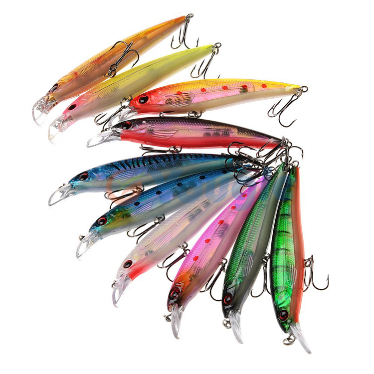 YOUGLE-10-PcsLot-43-inch-Fishing-Lure-Lures-Minnow-Bass-Fish-Hook-Fishing-Bait-Swimbait-Tackle-Life--32245039399