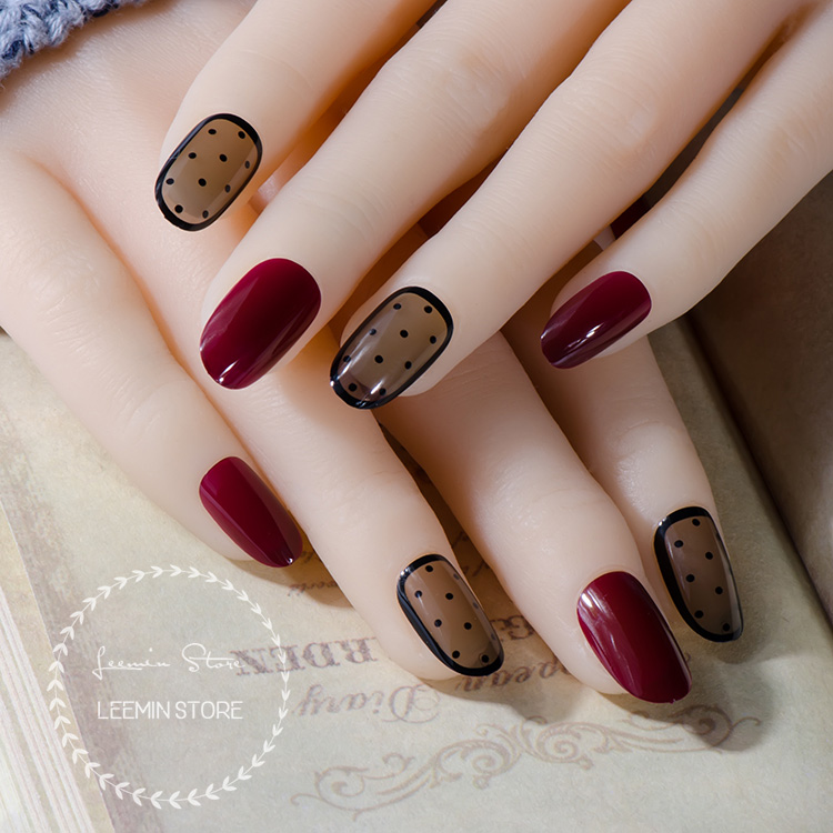 princess-fake-nail-redwine-and-black-dot-nails-sexy-false-nail-24-pcs-per-set-32739186757