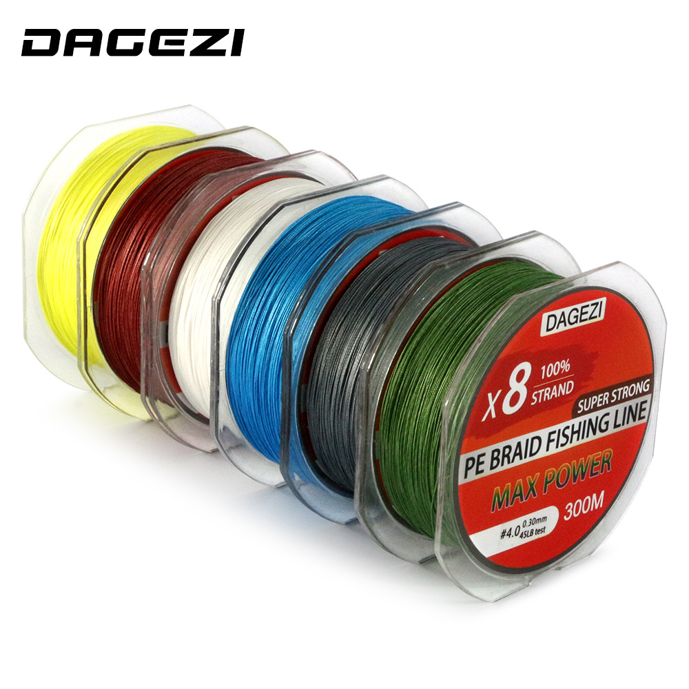 DAGEZI 8 strand 300m/330YDS With Gift Super Strong 10-80LB brand ...