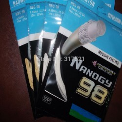 100 pieces/lot  badminton string NANOGY 98 NBG98 10m*0.7mm nylon mix colors/Model shipping by EMS