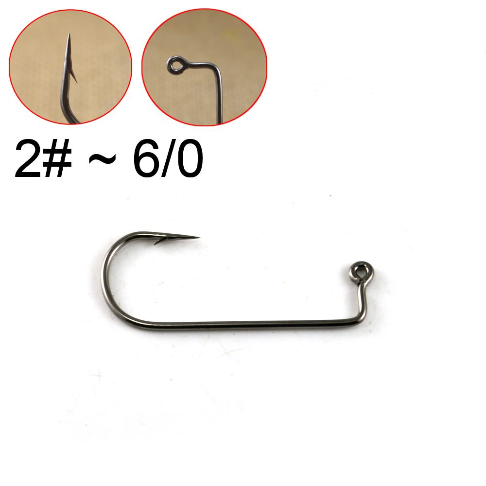 100PCS Aberdeen Offset Jig Hook High Carbon Steel 90 Degree Shank Bent ...