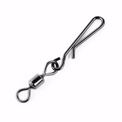 100PCS 2# 4# 6# 8# 10# Stainless Steel Fishing Swivels Interlock Rolling Swivel With Hooked Snap Fish Hook Connector Lure Tools