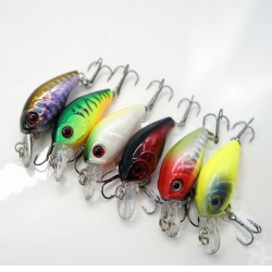 6 pcs / lot Mini Crankbait Lure Swim Fish Fishing Lure Artificial Hard Crank Bait Topwater Wobbler Tackle #A0
